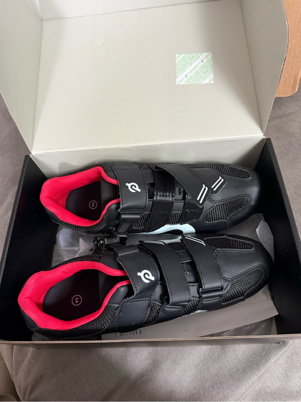 Peloton Black Athletic Training Shoes with Red Lining